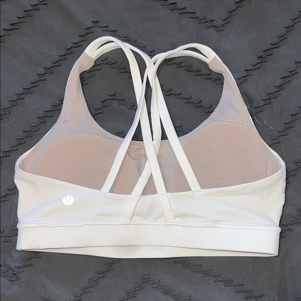 White Lululemon energy bra